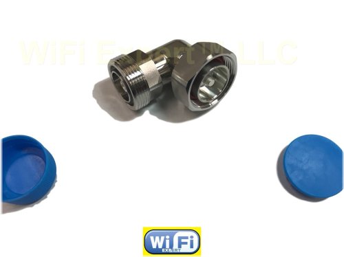 Coaxial Adapter: Right Angle DIN Plug to DIN Jack