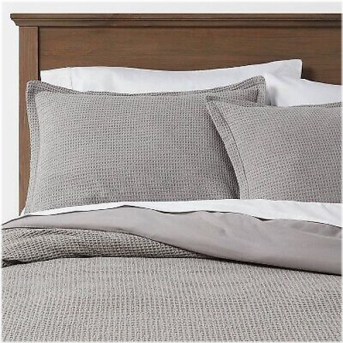 Washed Waffle Weave Duvet Cover & Sham Set