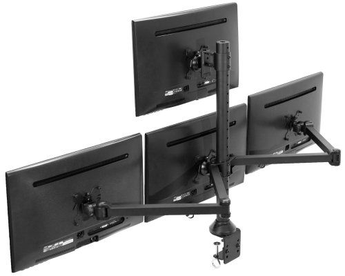 Steel Quad Monitor Desk Stand - 4 Screens up to 32