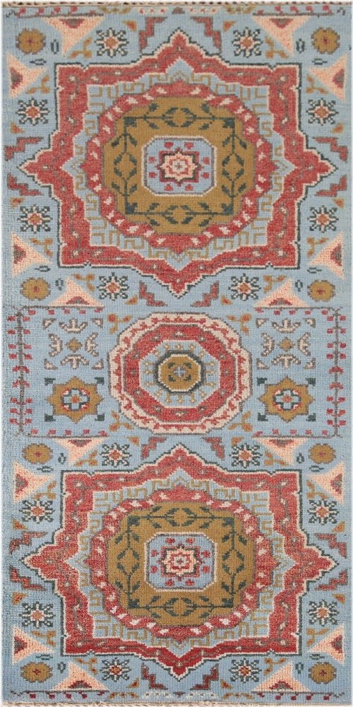 Serene Sky Geometric Wool Rug