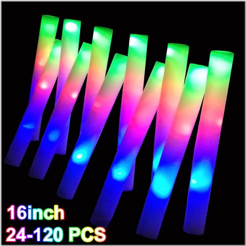 Radiant Foam Party Wands - 120 LED Light Up Baton Sticks