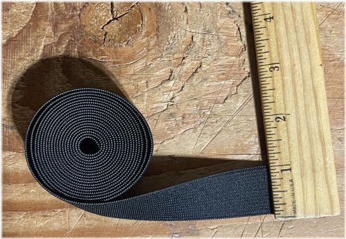 Black Knitted Elastic Roll - 1" Wide - 2 Yards