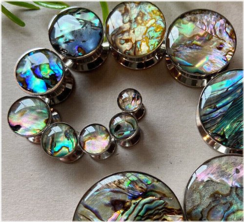 Iridescent Shell Steel Screw Fit Plugs