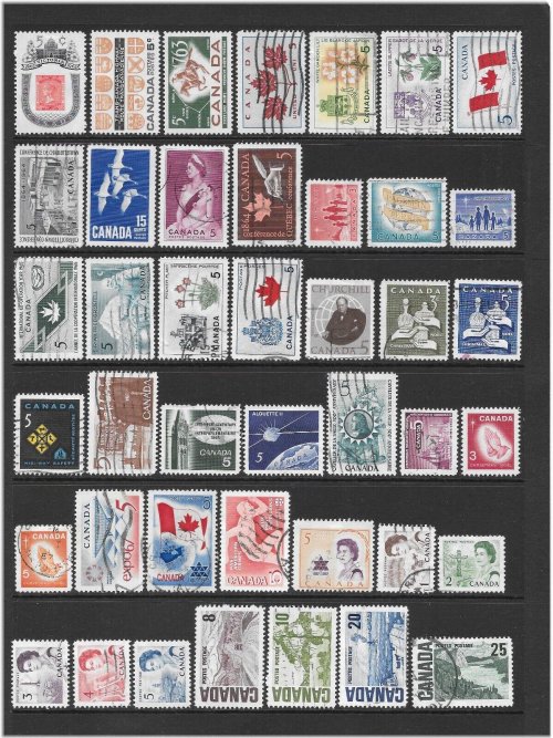 Canadian Stamp Assortment 1962-1967