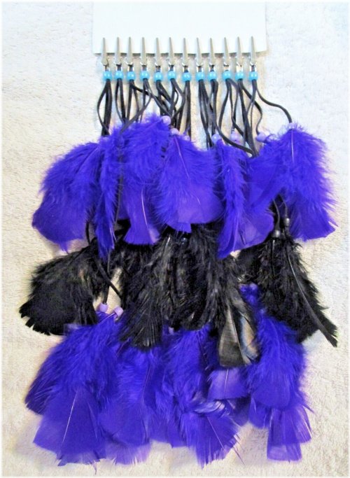 Midnight Plum Feather Clips