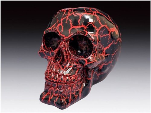 Crackling Inferno Skull Figurine