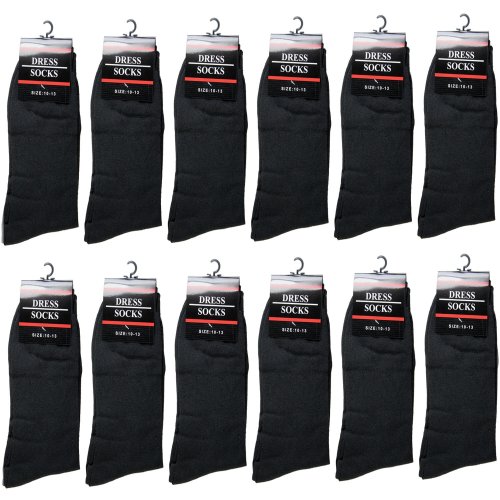 Black Cotton Crew Socks (12-Pack)