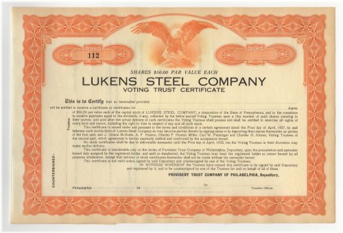 Lukens Steel Historical Document