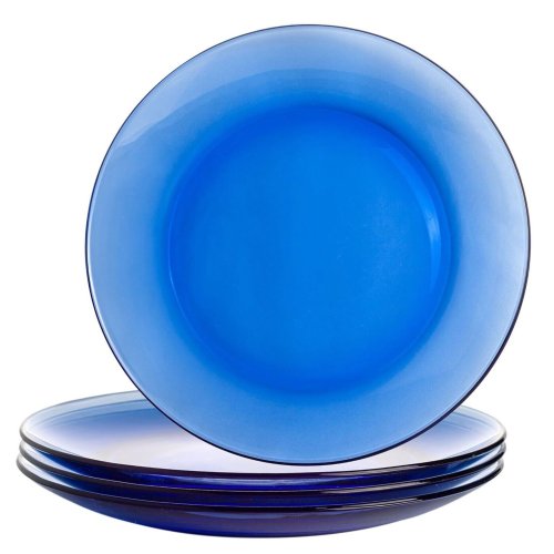 Cobalt Blue Glass Dinner Plates - Set of 4