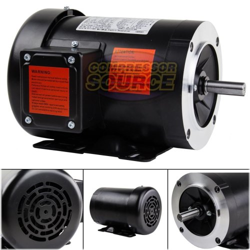 3600 RPM TEFC Motor - 2 HP, 3 Phase, 56C Frame