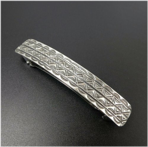 Silver Stamped Navajo Hair Clip