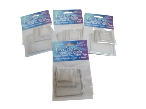 White Square Metal-Edged Vellum Tags