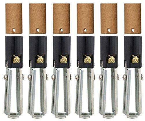 Candelabra Lamp Socket Set with Adjustable Height and Insulator (Pack of 6)