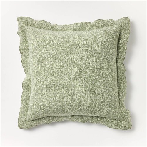 Heather Sage Cream Oversized Square Pillow