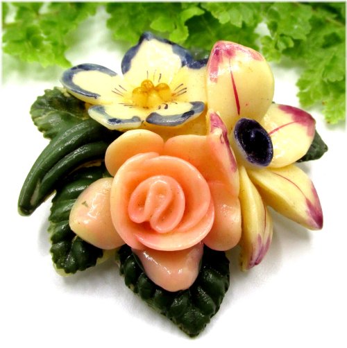 Weeber-ish Celluloid Flower Button by Irving Silverman