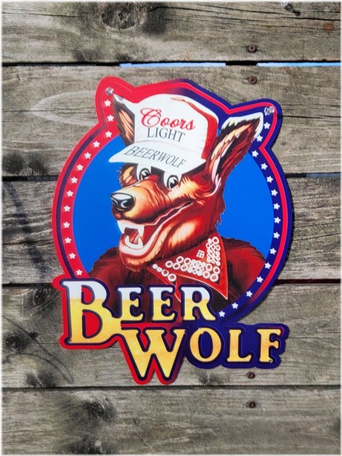 Beer Wolf Metal Sign