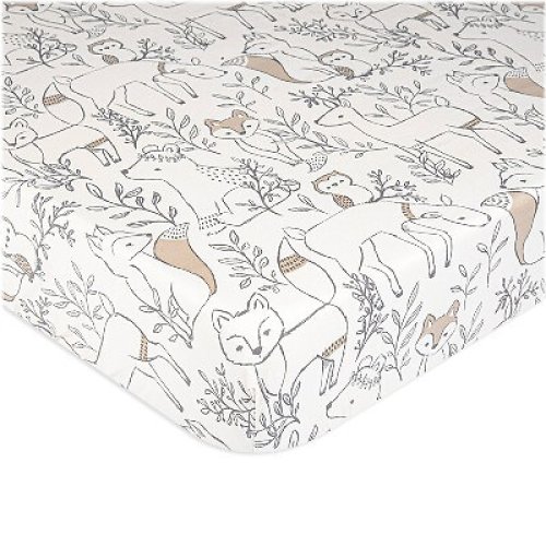 Ezra Woodland Cotton Sateen Crib Sheet
