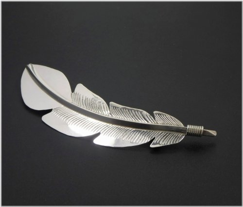 Silver Feathered Navajo Brooch
