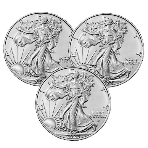 American Silver Eagle Trio - 2023 1 oz BU Coins