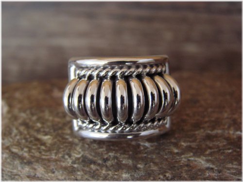 Southwest Melon Ribbed Silver Ring