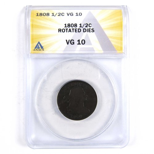 Rotated Die 1808 Draped Bust Half Cent