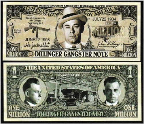Dillinger's Million Dollar Gangster Notes - Set of 100 Bills