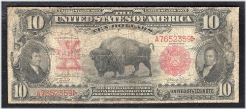 Bison Ten Dollar United States Note