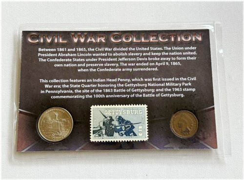 Civil War Commemorative Coin and Stamp Set
