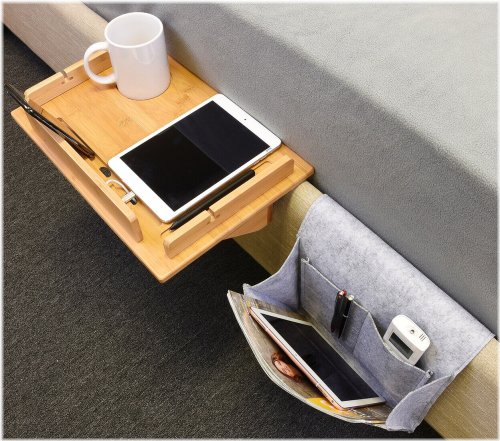 Bamboo Bedside Organizer Tray