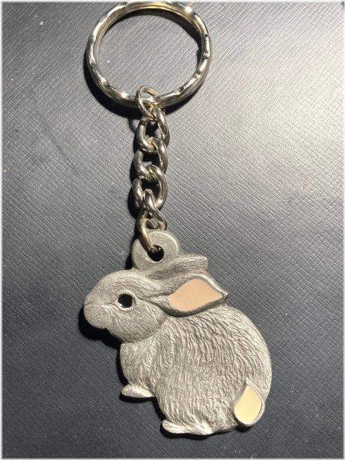 Pewter Bunny Keychain