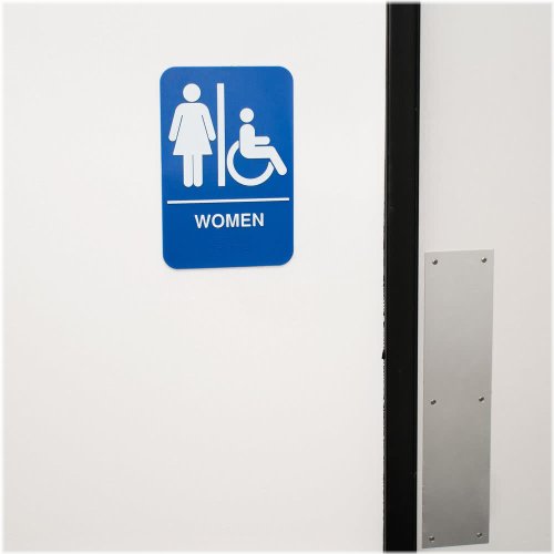 Accessible Women's Restroom Sign with Braille - USA Seller