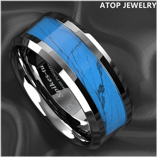 Turquoise Inlay Tungsten Carbide Ring